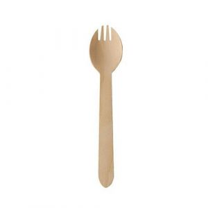 Wooden spoon-fork 160mm, 100pcs.