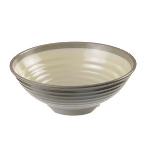Round bicolor bowl fi22.8xh8.3cm grey/white melamine