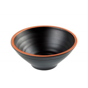 Round bowl fi20xh8.5cm black/terracotta melamine