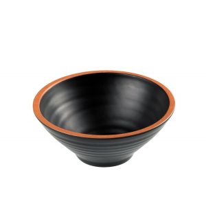 Round bowl fi18.4xh7.5cm black/terracotta melamine