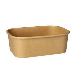 KRAFT rectangular bowl 750ml h5.7cm 17.3x12.3cm 100% biodegradable op. of 25 pieces