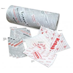 KEBAB/BURGER bags thick paper 16x17cm print newspaper , price per pack 1000 pieces