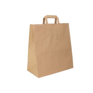 Brown paper bag 320x160x350mm, 90gsm, flat handle