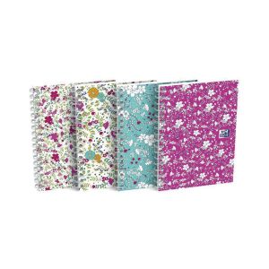 Spiral notebook A6, squared, 50 sheets, FLORAL, OXFORD