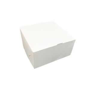 Confectionery box 22x22x11cm white/brown, without window, without print, 50 pieces
