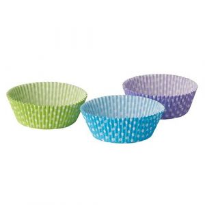 Muffin cups "Dots" mixed colours dia.5xh.2,5cm, 60 pieces