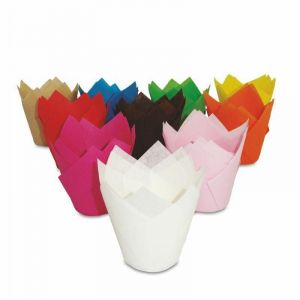 Muffin cups Tulips fuchsia 50xh.85mm, 200 pieces