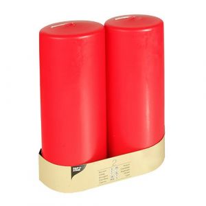 Pillar candles 22cm red diameter 80mm, 2 pcs