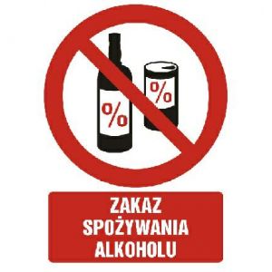 Zakaz spożywania alkoholu BK - 148 x 105mm GC031BKFN