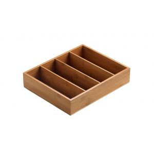 Bamboo container for sachets/cutlery 29x24x6cm