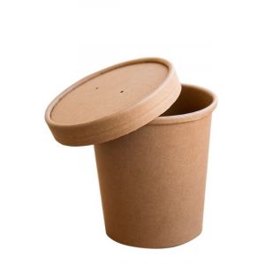 Paper container, PE-coated Kraft soup 350ml dia. 90mm, 25 pieces