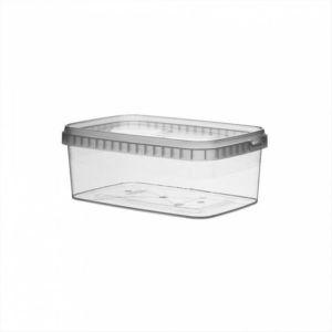 Container PP rectangular 1200ml with covers 19,2x12,6x7,3 cm transparent, set of 117 pcs.