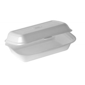 Styrofoam container SMALL LUNCH HAMBURGER Q Pack Klaipeda white, 125 pieces