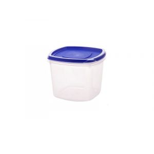 Food containers reusable 0,75L, transparent with blue lid, price per 1 piece