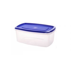 Food containers reusable 1L, transparent with blue lid, price per 1 piece