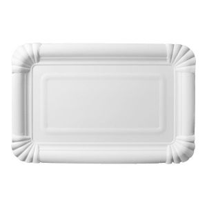 European paper tray white 13x20cm rounded corners, 250 pieces