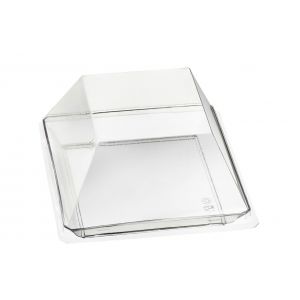 Quartz - square plate PS transparent, 200pcs, 90x90x17mm, reusable (k/1)95x95x35mm, (k/1)