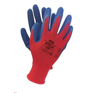Nylon gloves red size 11, 12pcs. (k/20) latex coated