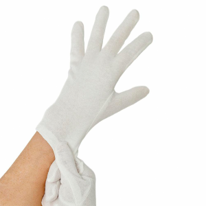 White, cotton gloves, size M, 12 pair (box/12) for waiters
