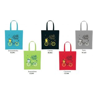 EKO shopping bag BIKE mix colors of interlining 35+17x32