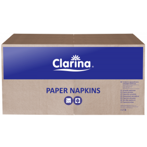Catering napkins 33x33 1- Layer CLARINA natural 1/4 light brown, eco, 500 pieces