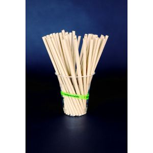 KRAFT paper straws coated with beeswax, diameter 6mmx14,5cm pkg. 500pcs