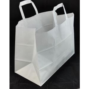 White block bag 350x170x245 with flat handle (wide bottom)