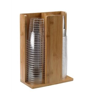 Buffet stand for cups bamboo natural