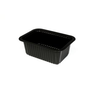 Lunch container for welding 375ml TnP 50x95x135 black, unsplit, ribbed, thick, 100 pieces