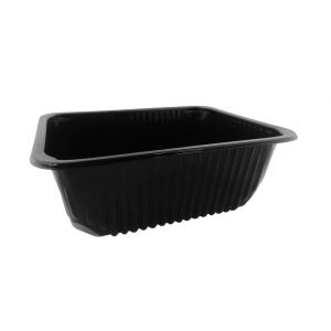 Lunch container for welding 2700 ml 227x178x100mm, undivided, ribbed, black, 380 piece