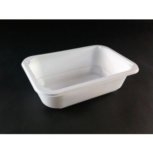 Lunch container, catering for welding 600ml undivided 178x113x5 white, smooth, 80 pieces