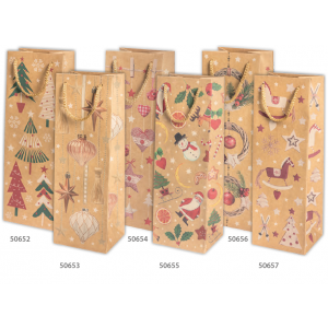 Decorative bags T15ECO CHRISTMAS, set 3 13/38cm, 10pcs