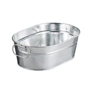 Washtub for serving in galvanised steel 23x15xh8cm