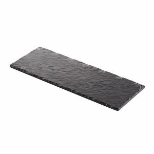 Slate-like rectangular tray 40x15cm black, melamine, 1pc. (k/12)