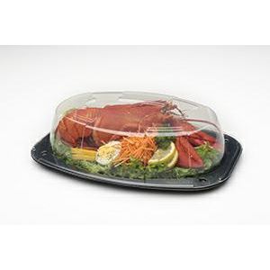 Catering tray PET CS 35 black with lid, 350 x 245 x 76 mm, pack of 50