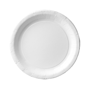 Paper plate ABC white 18cm + PE weight 265g, price per 100 pieces