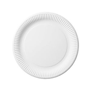 Paper plate white 23cm paper weight 250g, 100 pieces