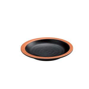 Round plate fi16xh2cm black/terracotta melamine