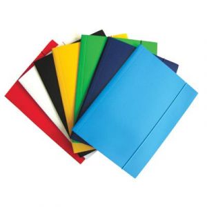 Varnished A4 folder with elastic band Datura 21234 blue