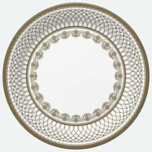 Paper plate 227mm pattern 049101 pack. 8 pcs. (k/12) gold Graphic Frame