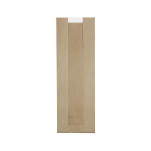 Paper bags with window PLA 100% biodegradable 14x7x40cm, 500 pieces