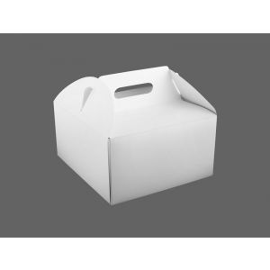 Boxes for cakes with handle white 26x26x14cm, price per pack of 25pcs