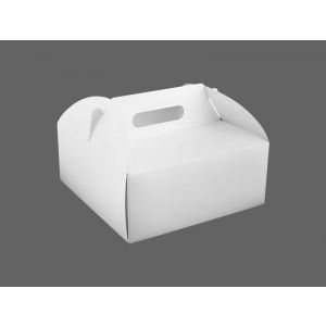 Boxes for cakes with handle white 30x30x11cm, price per pack 25pcs