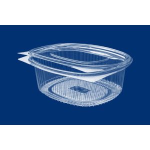 Oval container 2000ml PET salad bowl, 50 pieces