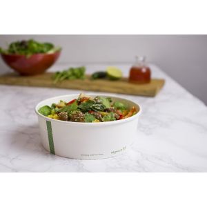 Salad bowl 1000ml white diameter 185xh.63mm VEGWARE completely compostable, 50 pieces
