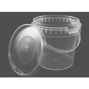 Bucket 0.6L transparent + lid, 100 pcs. W-6