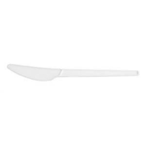 Knife 16,5cm CPLA white, max. 70°C VEGWARE completely biodegradable, 100 pieces