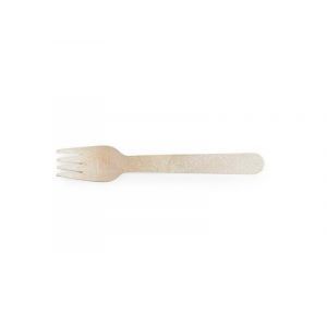 Wooden fork 15,5cm VEGWARE completely biodegradable, 100 pieces