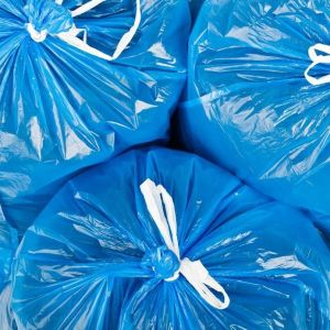 Waste sacks LDPE 120l with tape blue, roll of 10 pieces