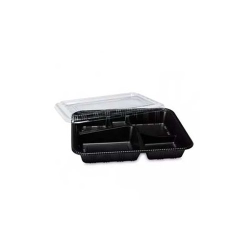 Pojemnik sushi czarny 5-komorowy z pokrywką OPS 270x210x40 mm 300 szt. OP-74